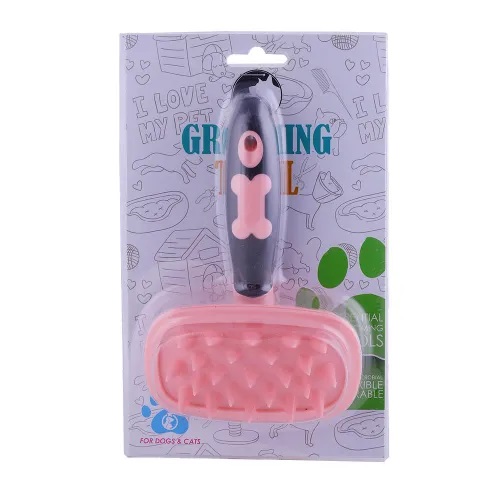 Essential Grooming Tools silicone Rubber Brush Pink