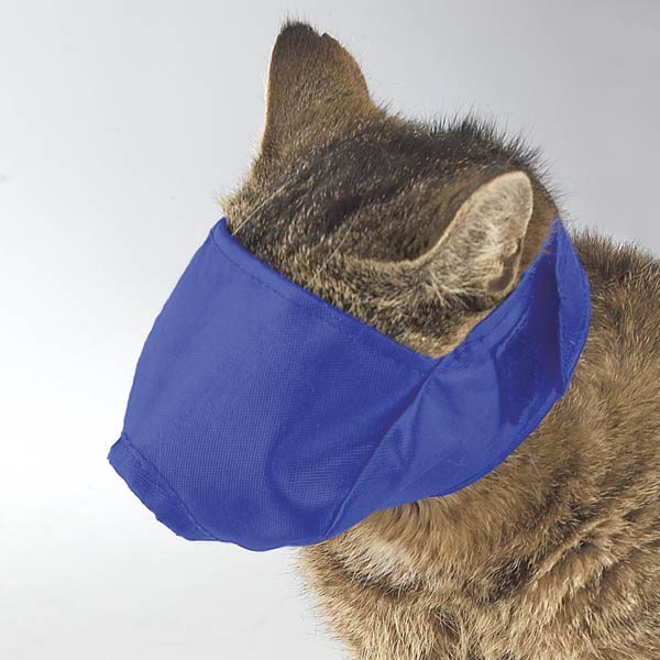 Guardian Gear Cat Muzzle Lined Over 12lb -  Large - Blue