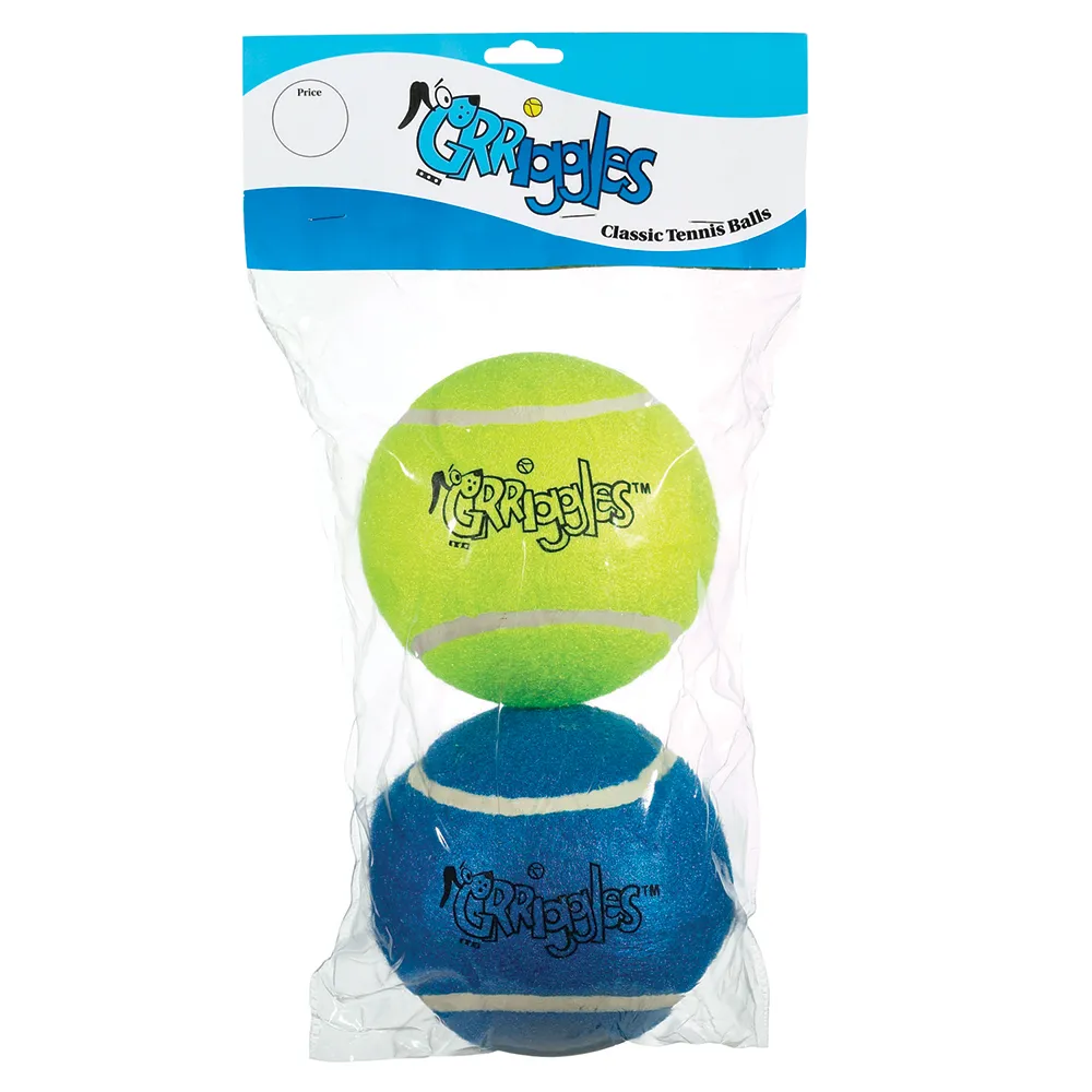 Grriggles Classic Tennis Balls 5 Inch - 2 Pack