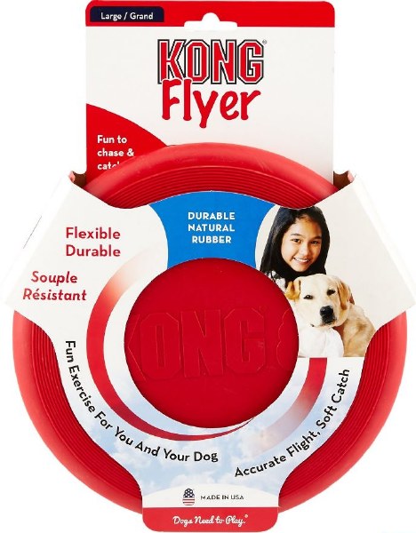 Kong Classic Rubber Flyer For Dogs - Large - Red
