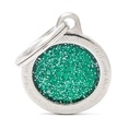 My Family Shine ID Tag - Glitter Circle Green BIG