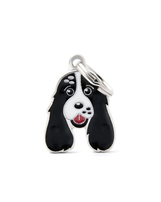 My Family Friends ID Tag - Black and White Cocker