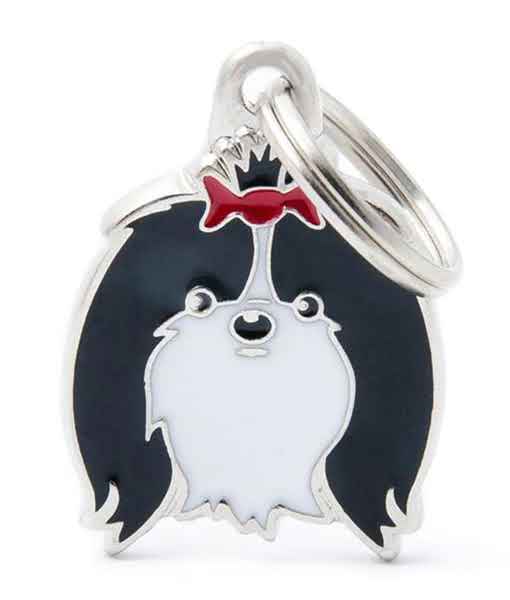 My Family Friends ID Tag - Black and White Shih Tzu