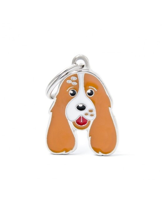 My Family Friends ID Tag - Orange &amp; White Cocker