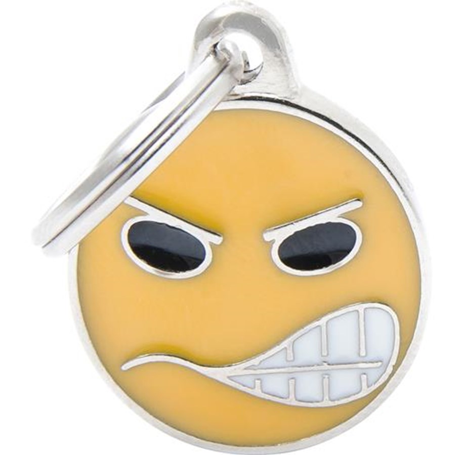 My Family Charms ID Tag - Emoticon Angry