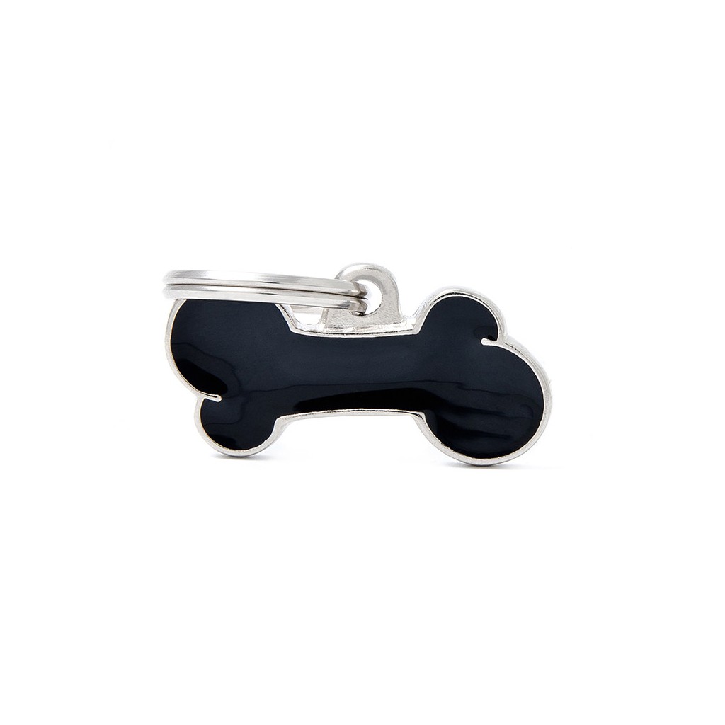 My Family Classic ID Tag - Small Black Bone