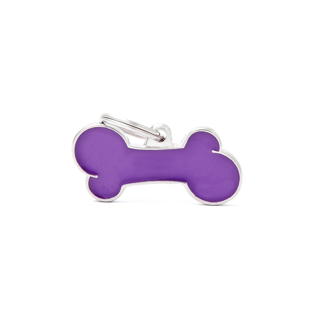 My Family Classic ID Tag - Small Purple Bone