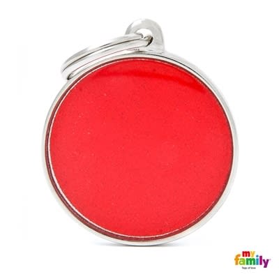 My Family Handmade ID Tag - Red Circle Big
