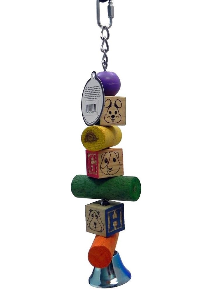 Bird Brainers TOY ALPHA BLK/DOWEL/BEADS 10IN