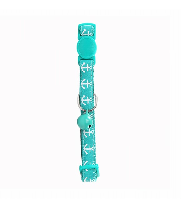 Pawise Cat Collar - Anchor, Green