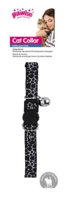 Pawise Cat Collar Black &amp; White, Marbling