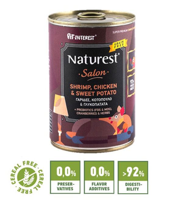 Pet Interest Salon Shrimp,chicken & Sweet Potato 400g Can