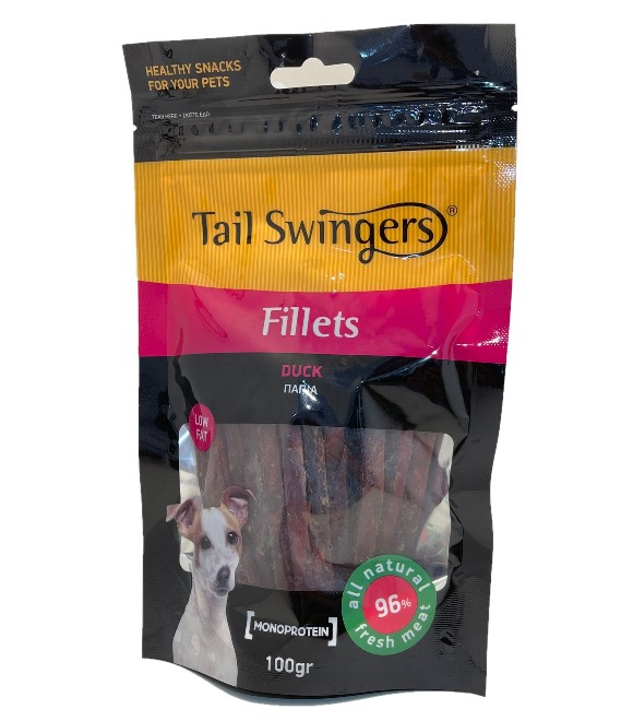 Pet Interest Tail Swingers Duck Fillets 100g