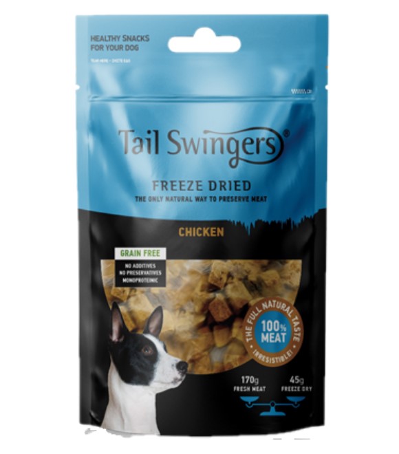 Pet Interest Tails Swinger Freeze Dried Chicken Dog Treats 45g