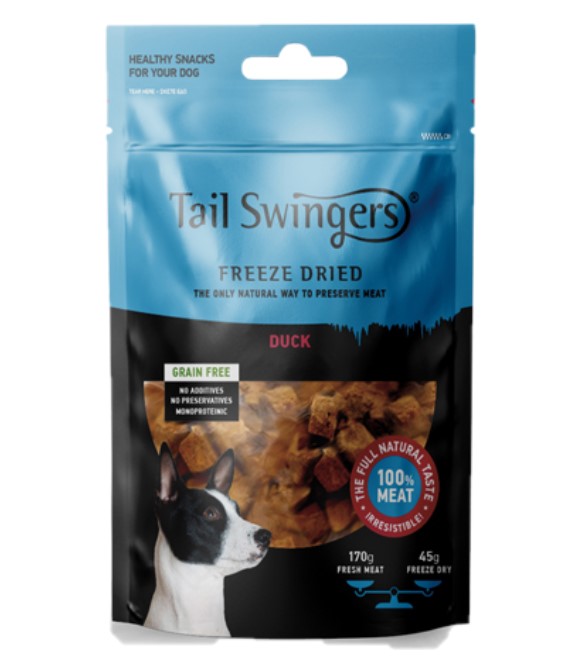 Pet Interest Tails Swingers Freeze Dried Duck Dog Treats 45g