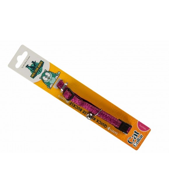 Pets.Love.Earth QR Glitter Cat Collar Fuchsia