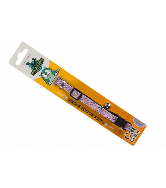 Pets.Love.Earth QR Glitter Cat Collar Violet