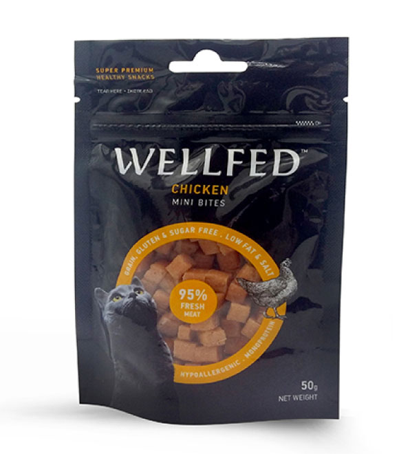Pet Interest Wellfed Chicken Bites For Cats 50g