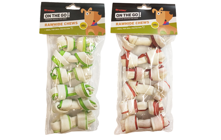 Pet Interest OTG Double Color Knotted Bones 3 X15-20g 5Pcs