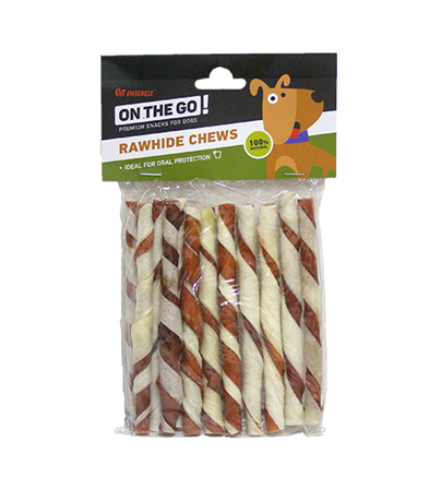 Pet Interest OTG Double Colour Twisted Sticks Bones 5 X8-9g 10Pcs