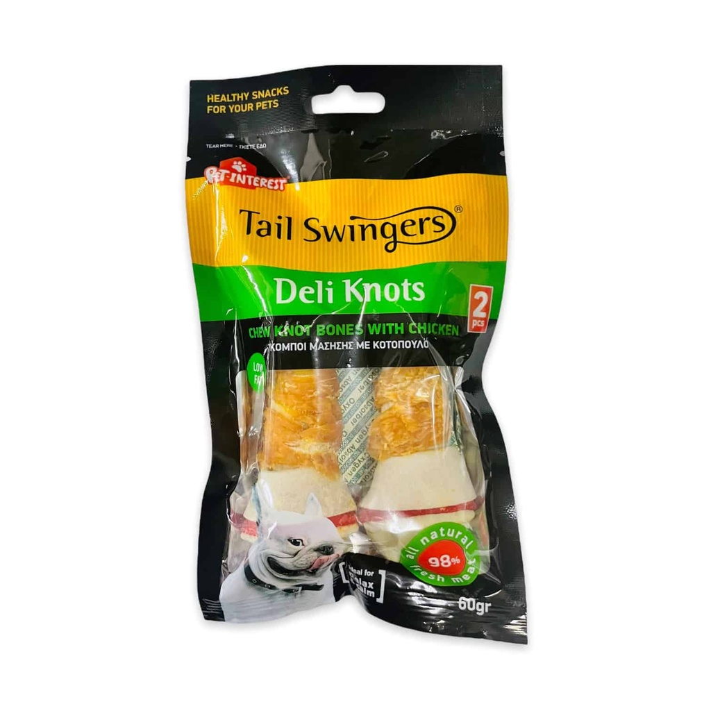 Pet Interest Tail Swingers Deli Knots Bones With Chicken 60g