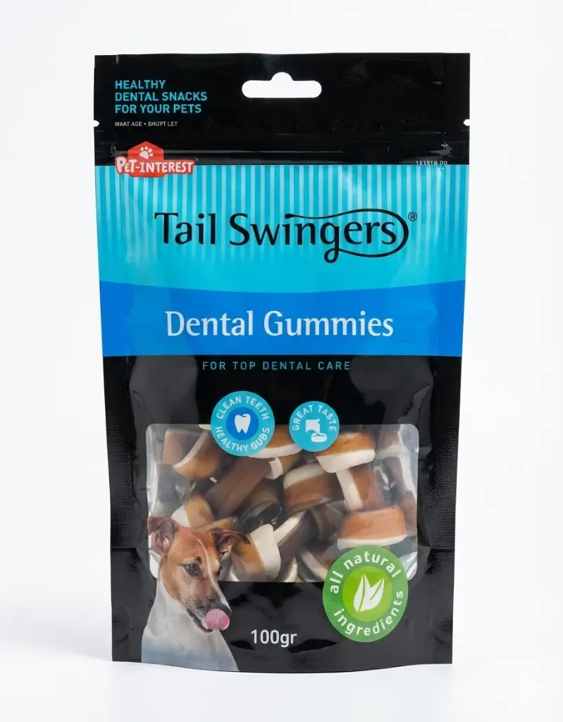 Pet Interest Tail Swingers Dental Beef Gummies 100g