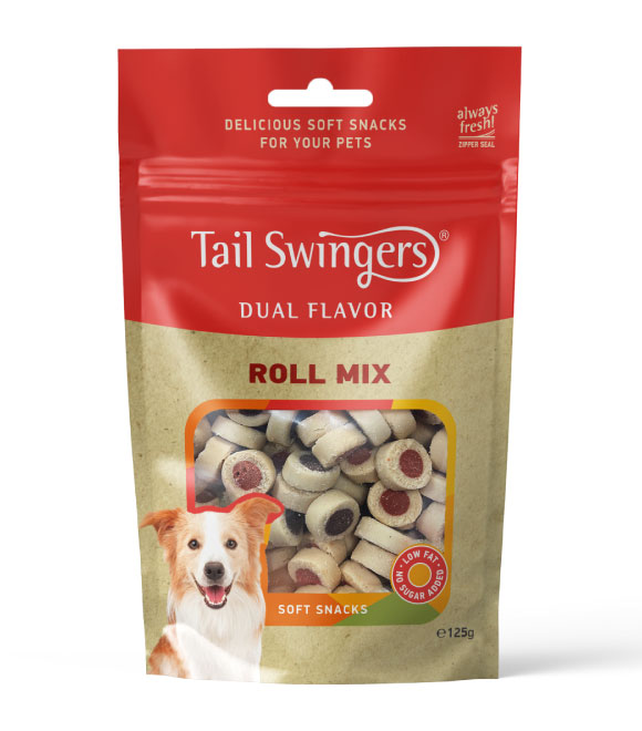 Pet Interest Tail Swingers Dual Flavor Roll Mix with meat and fish 125g