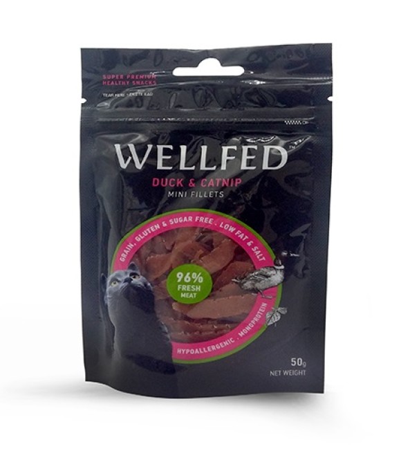Pet Interest Wellfed Duck and Catnip Mini Fillets for Cats 50g