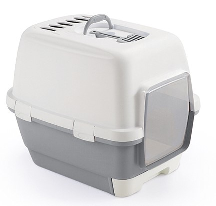 Stefanplast Cat Toilet Cathy Clever &amp; Smart Steel Blue/White 58x45x48h Cm