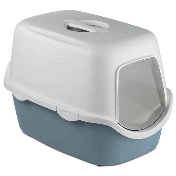 Stefanplast Cat Toilet Cathy Filter Steel Blue/White 56x40x40h Cm