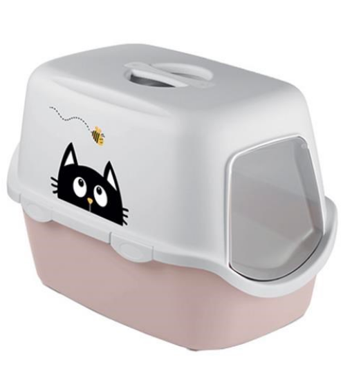 Stefanplast Cat Toilet Cathy Griffe Powder Pink/White 56x40x40h Cm