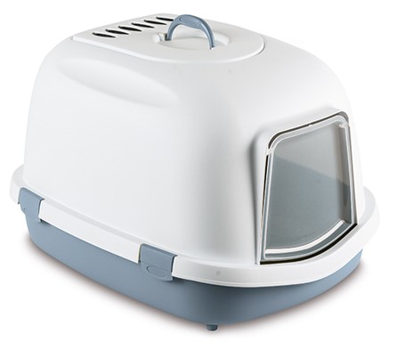 Stefanplast Cat Toilet Super Queen Steel Blue/White 65x71x46.5h Cm