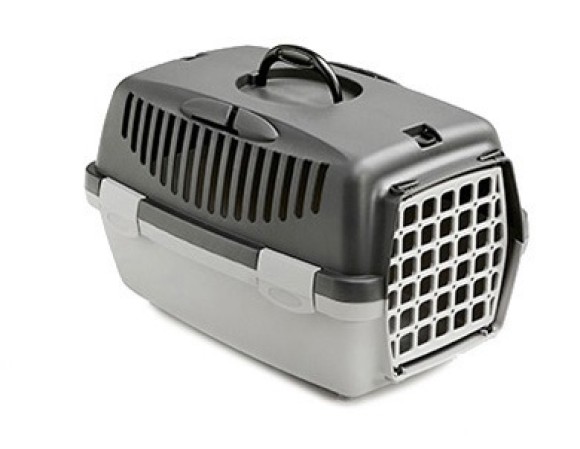 Stefanplast Pet Carrier Gulliver 1 With Plastic Door Dark Gray/Light Grey 48x32x31h Cm