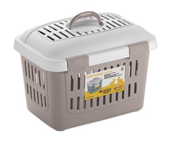Stefanplast Pet Carrier Midi Gulliver Powder Pink/White 45x33x33h Cm