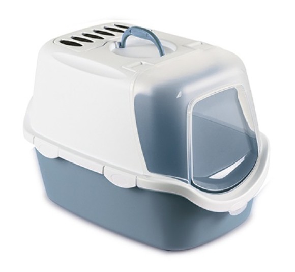 Stefanplast Cat Toilet Cathy Easy Clean Steel Blue/White