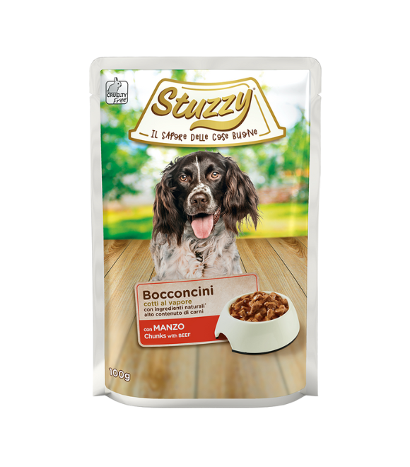 Stuzzy Dog Food – Chunks with Beef, Pouch 100g