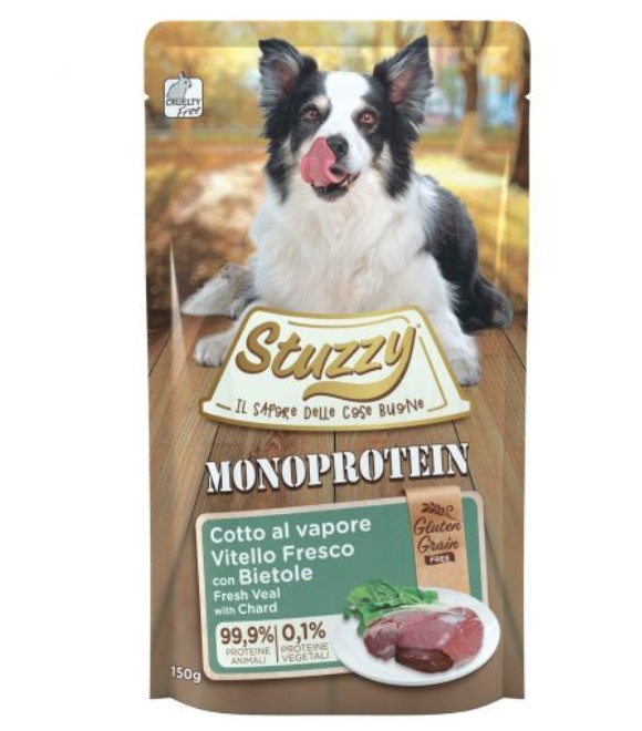 Stuzzy Grain Free Monoprotein Dog Pouch Veal with Chard 150g