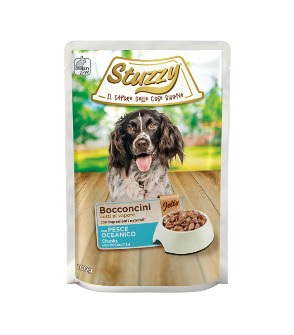 Stuzzy Dog Food – Chunks with Ocean Fish in Jelly, Pouch 100g