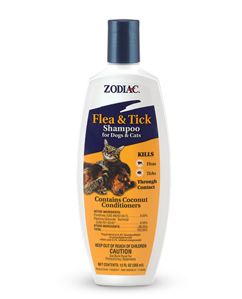 Zodiac Flea &amp; Tick Shampoo For Dogs &amp; Cats 12oz