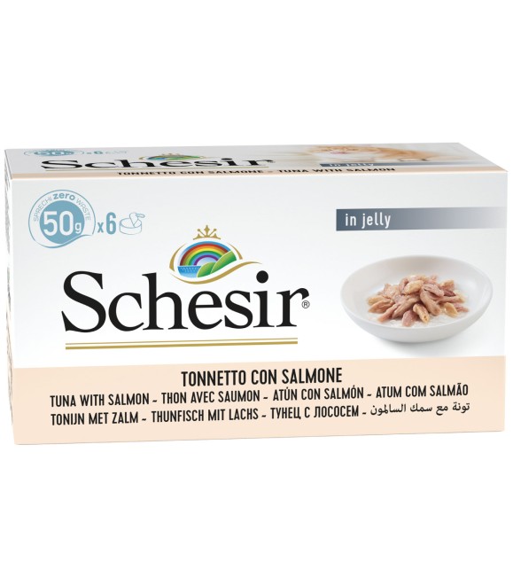 Schesir Can for Cat Tuna and Salmon 6x50g per pack