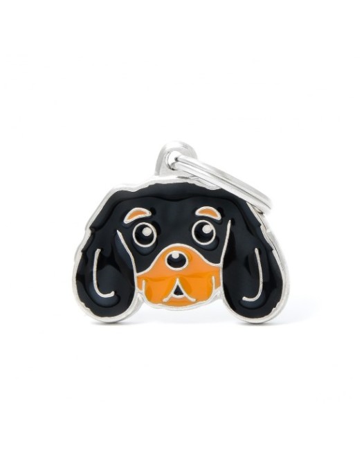 My Family Friends ID Tag - Black &amp; Tan Cavalier King