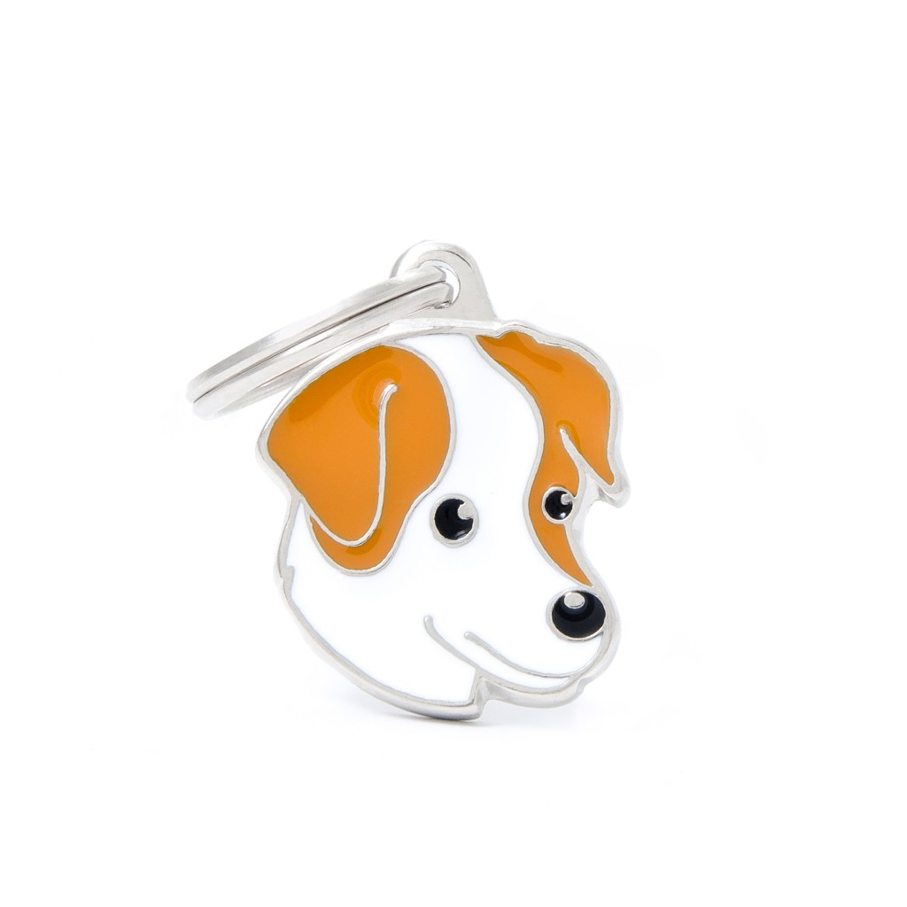 My Family Friends ID Tag - White and Brown Jack Russell