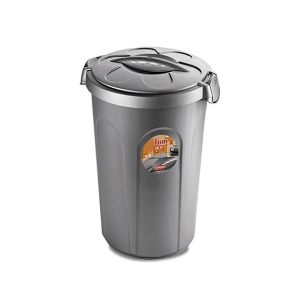 Stefanplast Bidone Tom Container Silver 46ltr