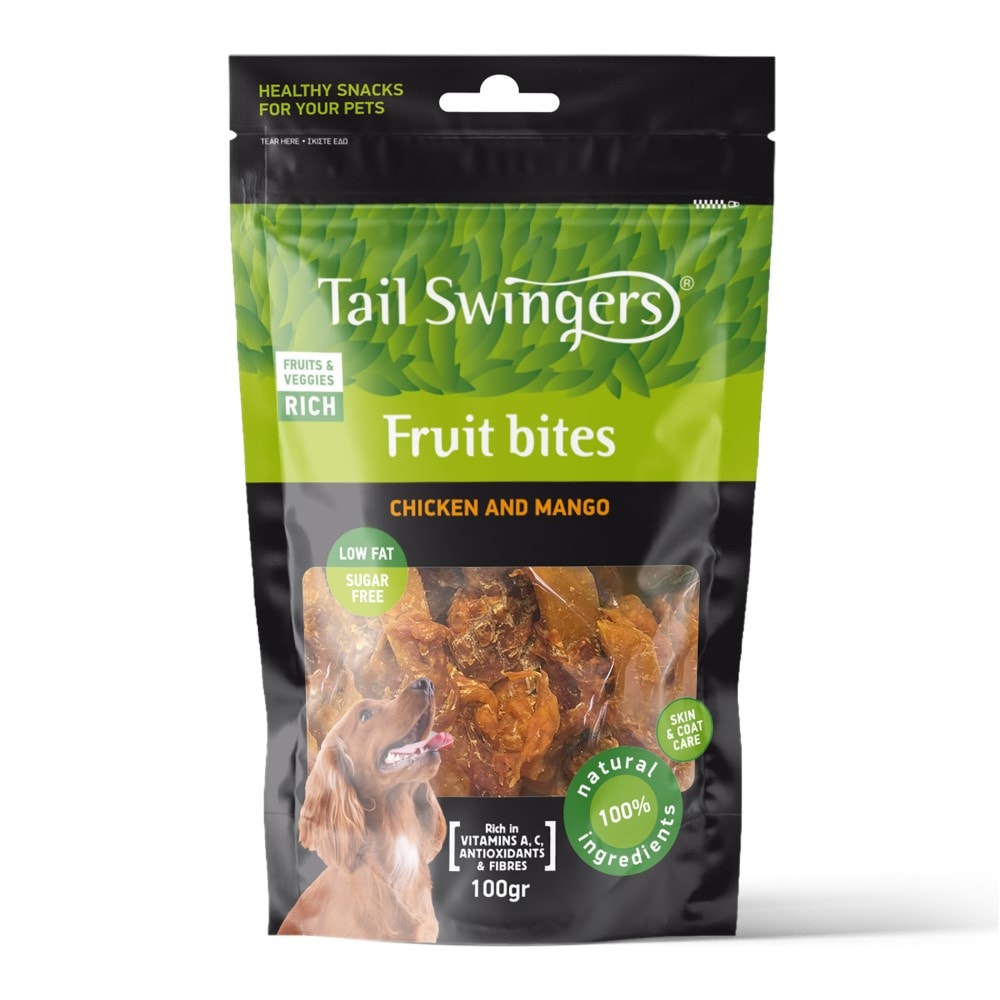 Pet Interest Tail Swingers Fruit Bites Chicken and Mango 100g