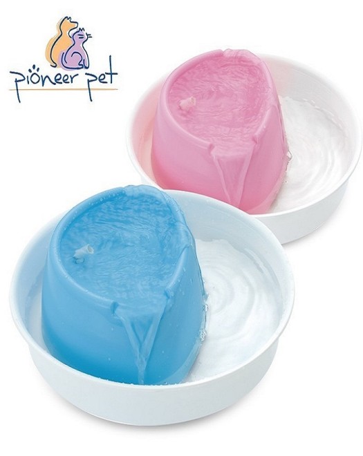 Pioneer Pet Bali Isle Automatic Water Fountain White and Pink 60oz