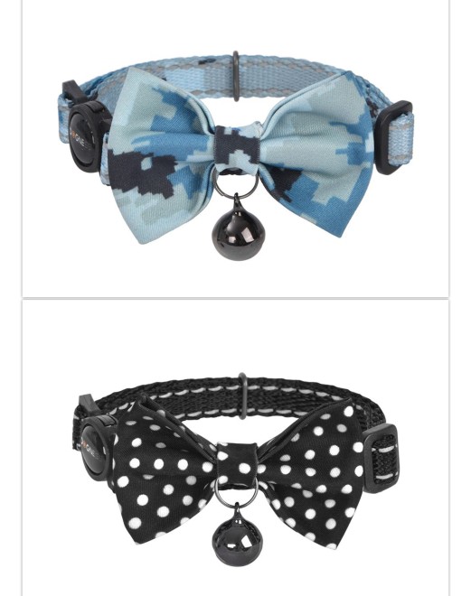 Dogness Cat Collar - Camouflage Blue and Black dots