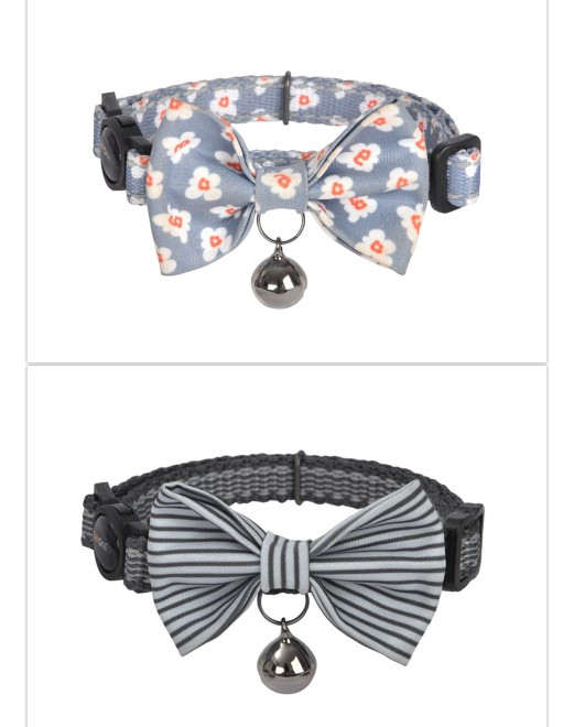 Dogness Cat Collar - Purple Flower and Purple dots 2pk