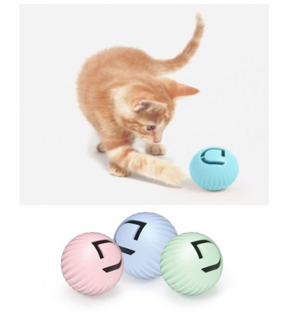 Dogness Cat Rolling Ball Green,Blue,Pink 3Pk