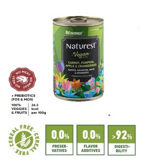 Pet Interest Vegan Carrot,Pumpkin,Apple and Cranberries 400g Can