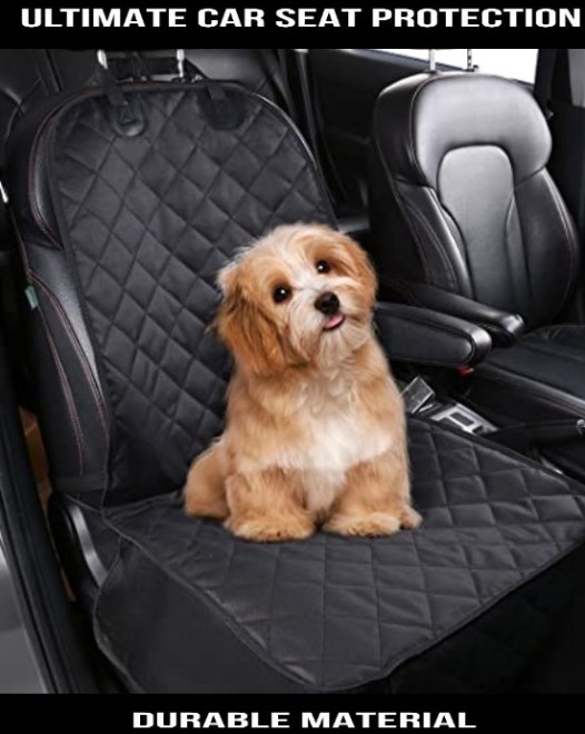 Pets.Love.Earth Car Front Pet Seat Cover Black